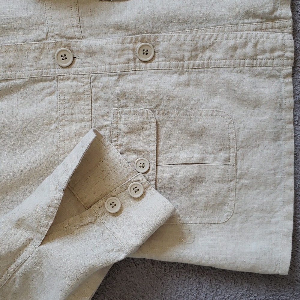 Linen button down jacket for women - Picture 3 of 12
